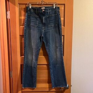 MOTHER Hustler patch pocket ankle fray, wash- healing jar